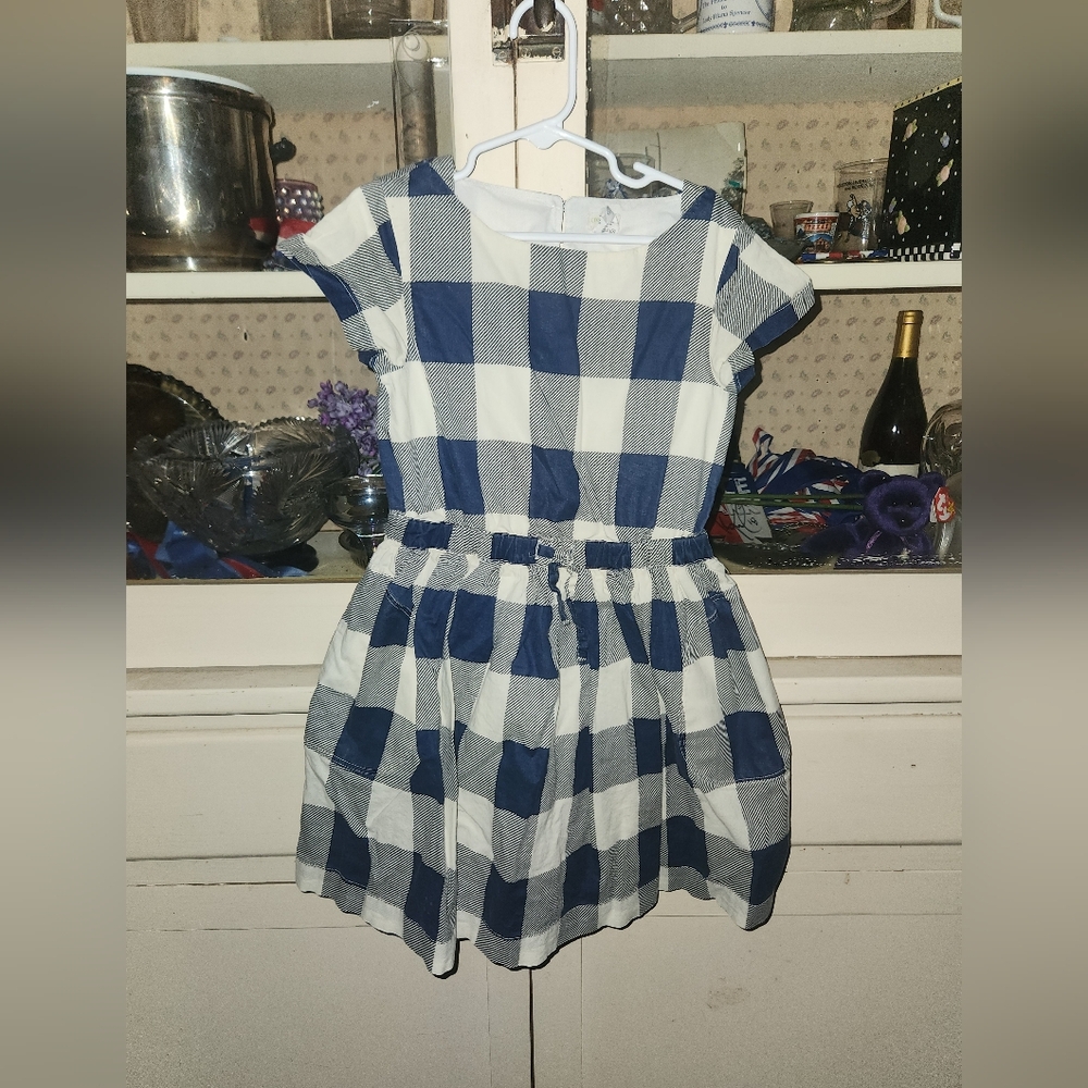 Crewcuts Navy and White Plaid Kids Dress